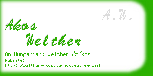 akos welther business card